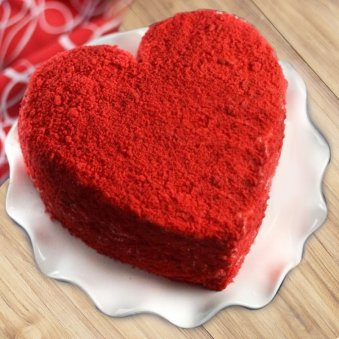 love heart velvet cake
